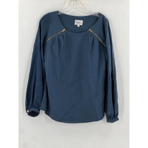 100% Silk Blouse LEONA Lauren Leonard size 6 lined Gorgeous Green Blouse Zippers